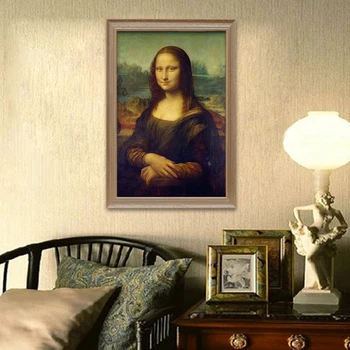 Mona Lisa-katė sienos kabinti | Humoro drobė meno ant sienos, Da Vinci, art plakatai ir spausdina, garsaus meno tapybos Cuadros